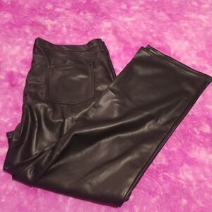 Banana‎ Republic Vegan Faux Leather Bootcut Mid-Rise Pants Black 35/20